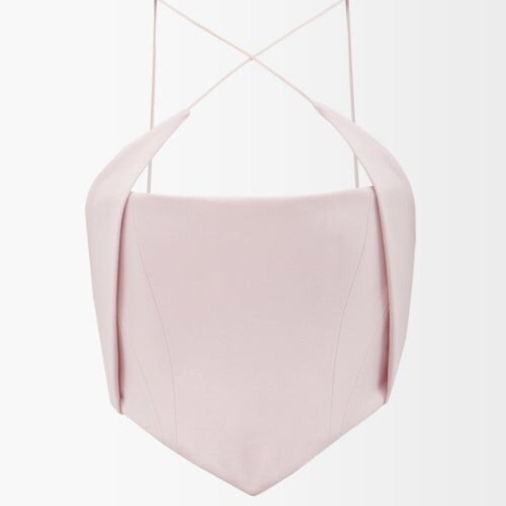 16Arlington Esteli crossover-strap satin corset top